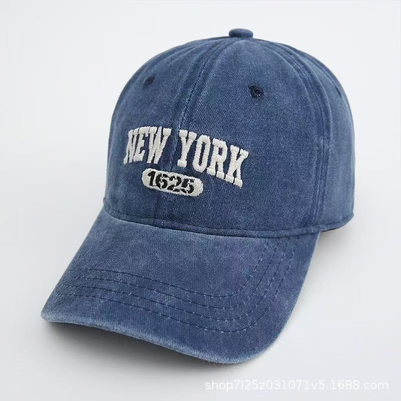 Embroidery York - หมวกเบสบอลปักลาย NEW YORK สไตล์กอธิค สตรีทพังก์ ปรับขนาดได้