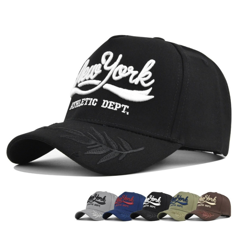 Embroidery York - หมวกปักลายนิวยอร์กสำหรับผู้ชายผู้หญิง หมวกแก๊ปแบบ Snapback หมวกเบสบอล หมวกกันแดด หมวกทรง