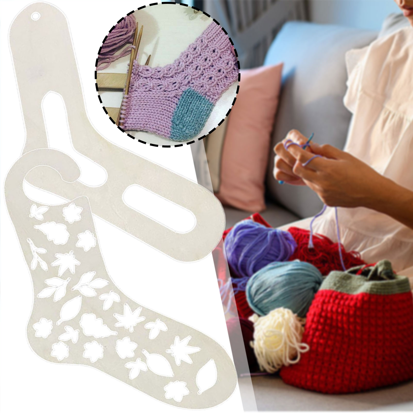 Embroidery On Socks - 1/2pcs ถักเครื่องมือสําหรับถุงเท้าถุงน่อง Glossy สไตล์/Leaf สไตล์น้ําหนักเบาขนาดใหญ่ถุงเท้า Blockers