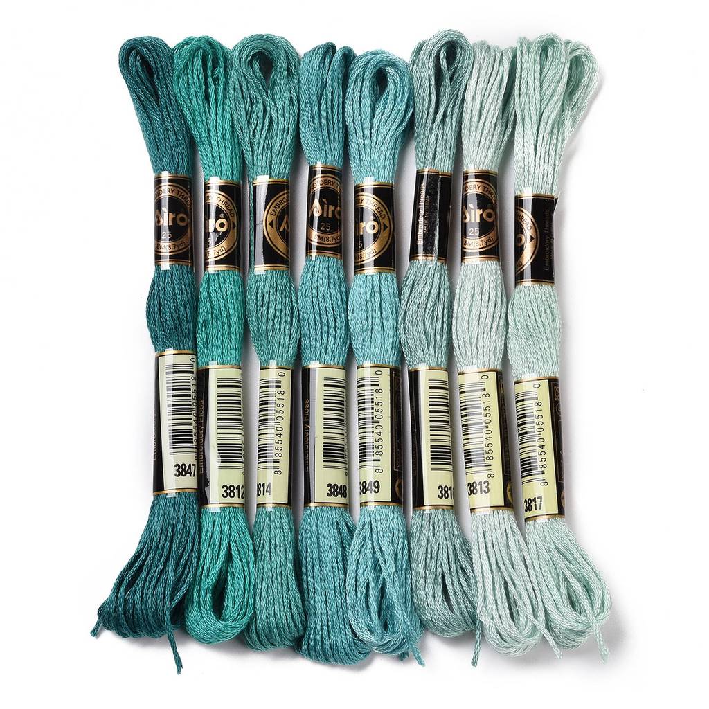 Embroidery Floss - 1 ชุด 8 ม้วน ไหมปักโพลีเอสเตอร์ 0.5