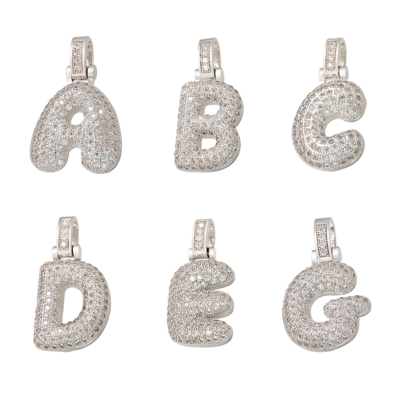 จี้ตัวอักษรสีเงินขนาด 20x29 มม - Embroidery Charm บทวิจารณ์และราคา