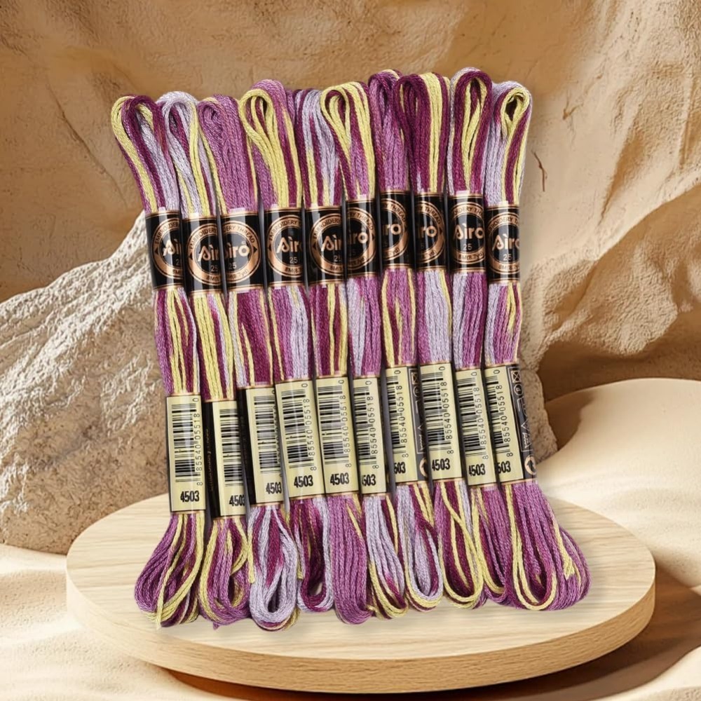 6 Strands สีม่วง Variegated เย - Embroidery Floss บทวิจารณ์และราคา