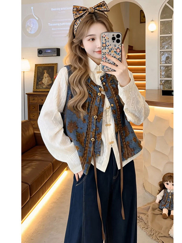 ชุดเซ็ตสามชิ้น เสื้อกั๊กยีนส์ป - Embroidery Vest บทวิจารณ์และราคา