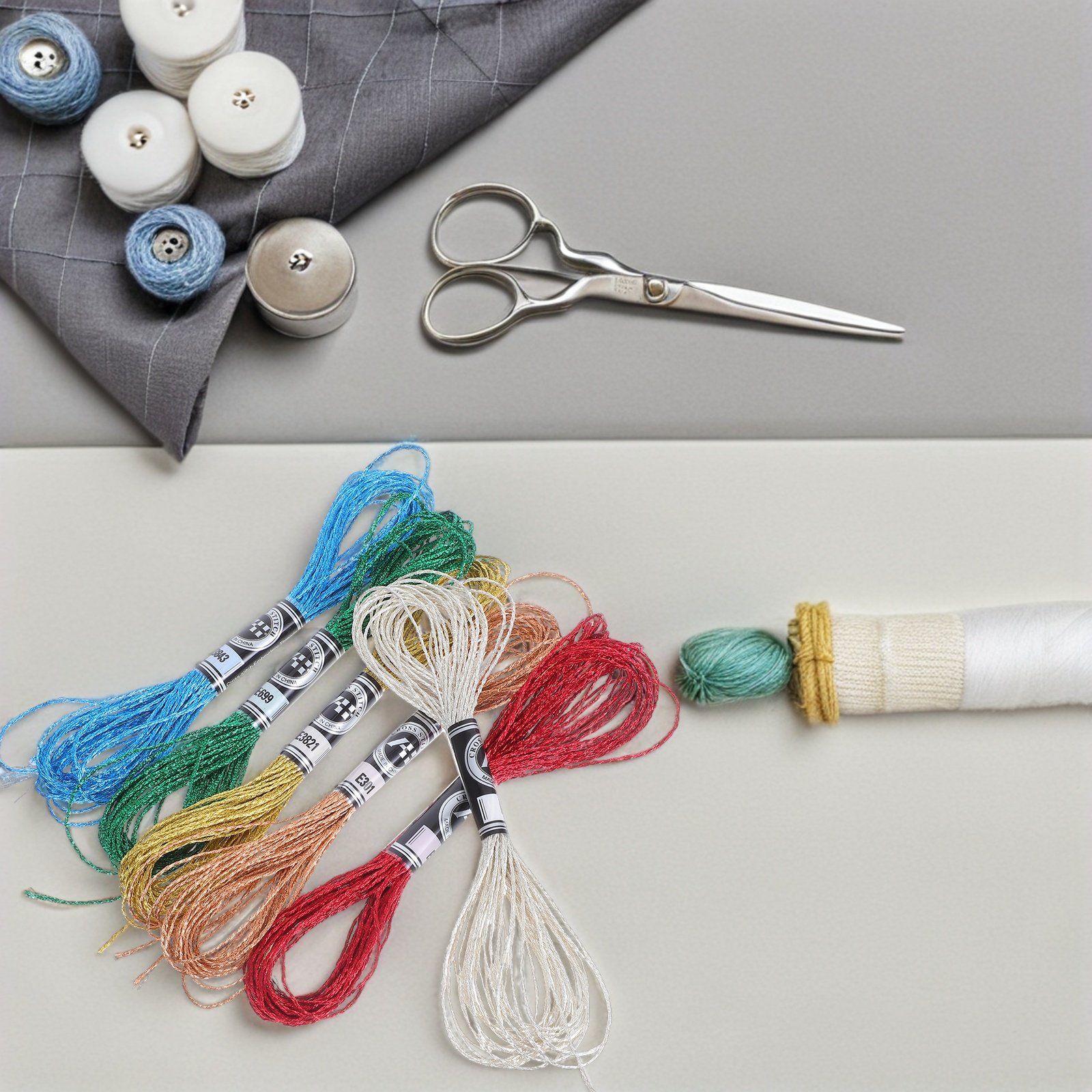 ด้ายปักโลหะหรูหรา 6 ชิ้น สีสัน - Embroidery Floss บทวิจารณ์และราคา