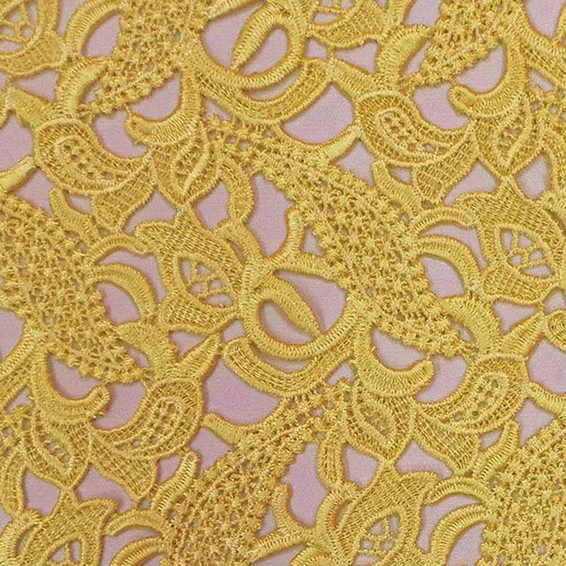 ผ้าลูกไม้คุณภาพสูงสีเหลือง ปัก - Embroidery Yellow Dress บทวิจารณ์และราคา