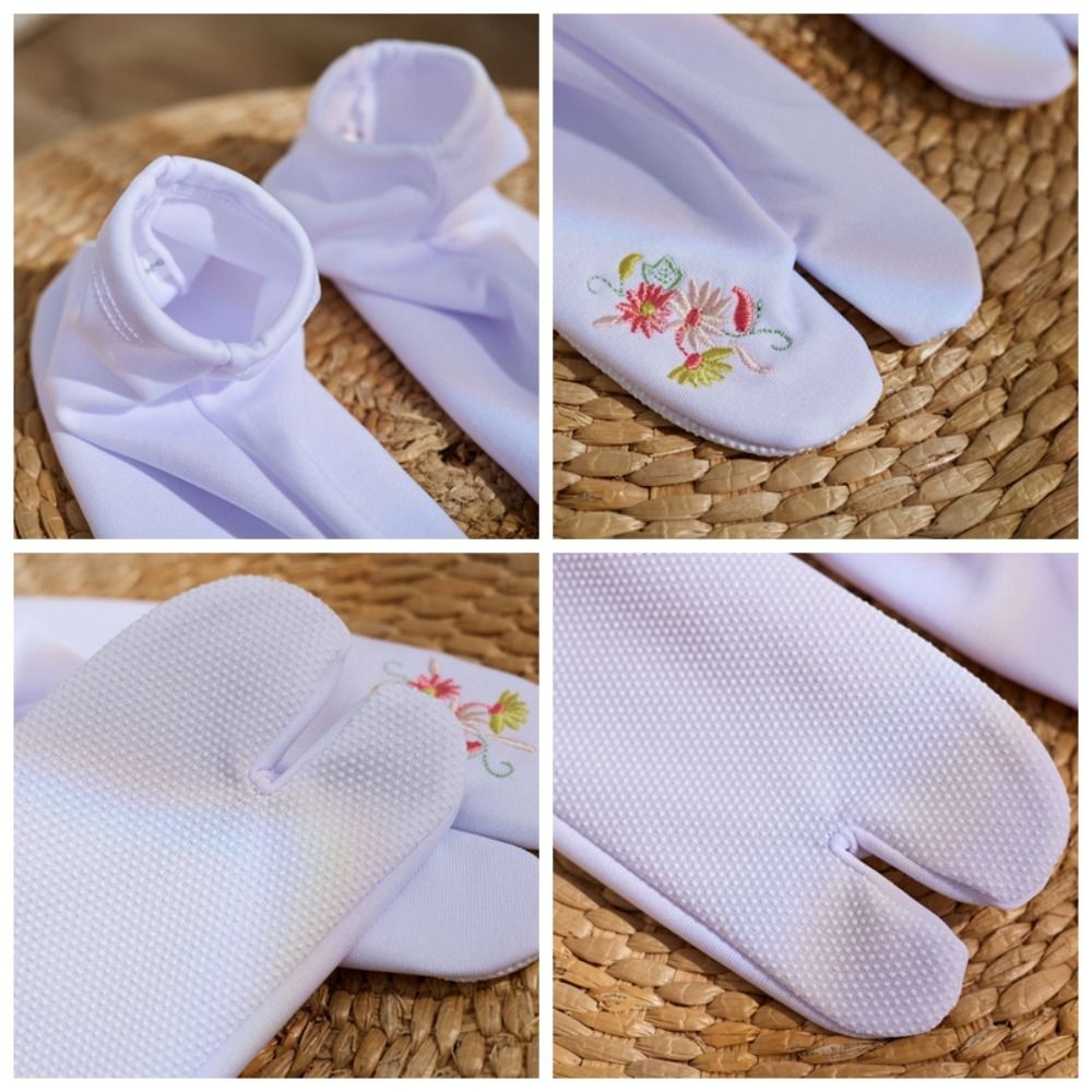 ถุงเท้าปักลายดอกไม้แบบสองนิ้ว  - Embroidery On Socks บทวิจารณ์และราคา