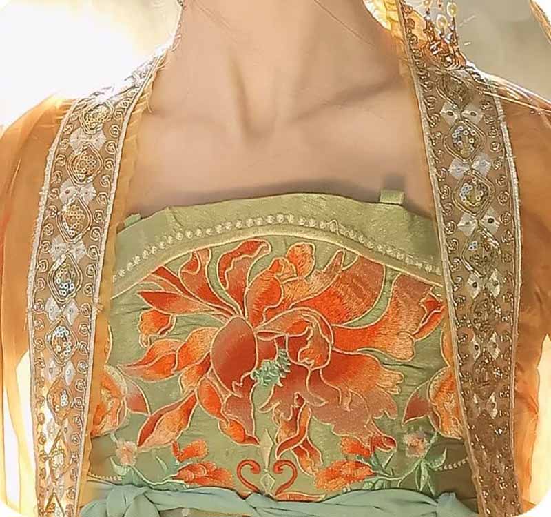 ชุดฮั่นฝูจีนโบราณสำหรับผู้หญิง - Embroidery Yellow Dress บทวิจารณ์และราคา