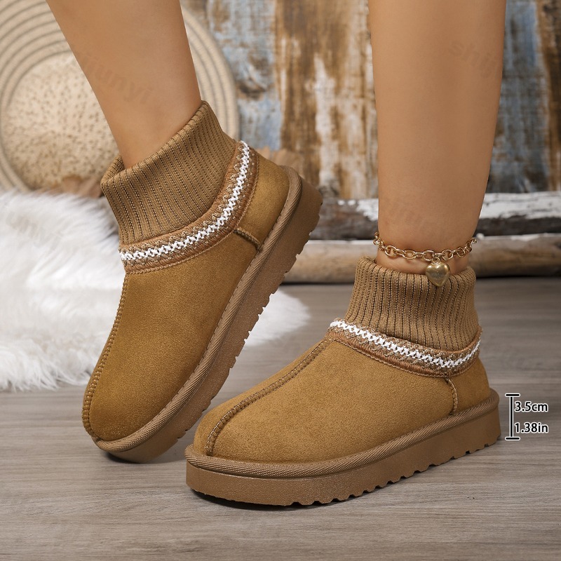 รองเท้าบูทหิมะพื้นหนาอเนกประสง - Embroidery On Socks บทวิจารณ์และราคา