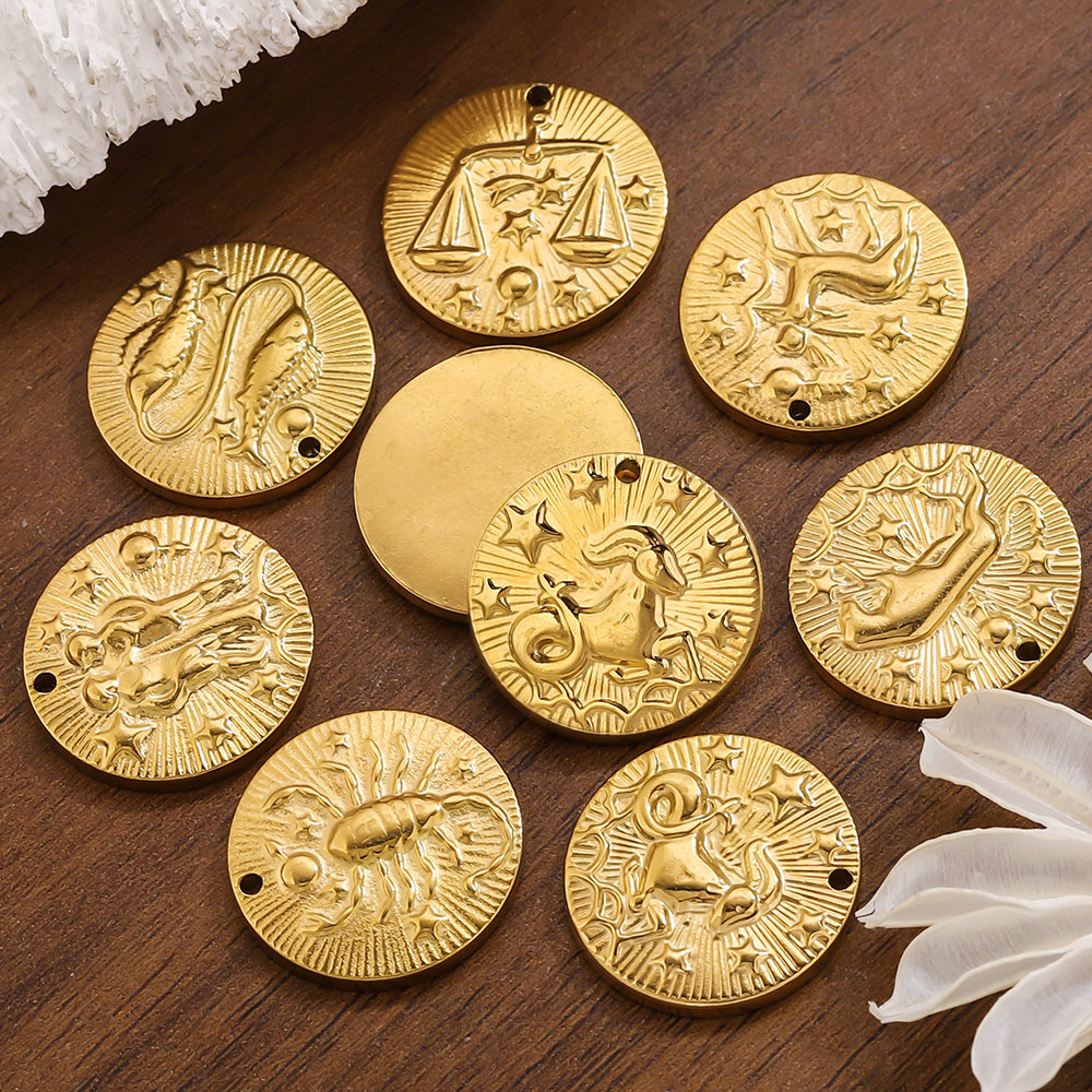จี้สแตนเลส 12 ราศี ชุบทอง 5 ชิ - Embroidery Charm บทวิจารณ์และราคา
