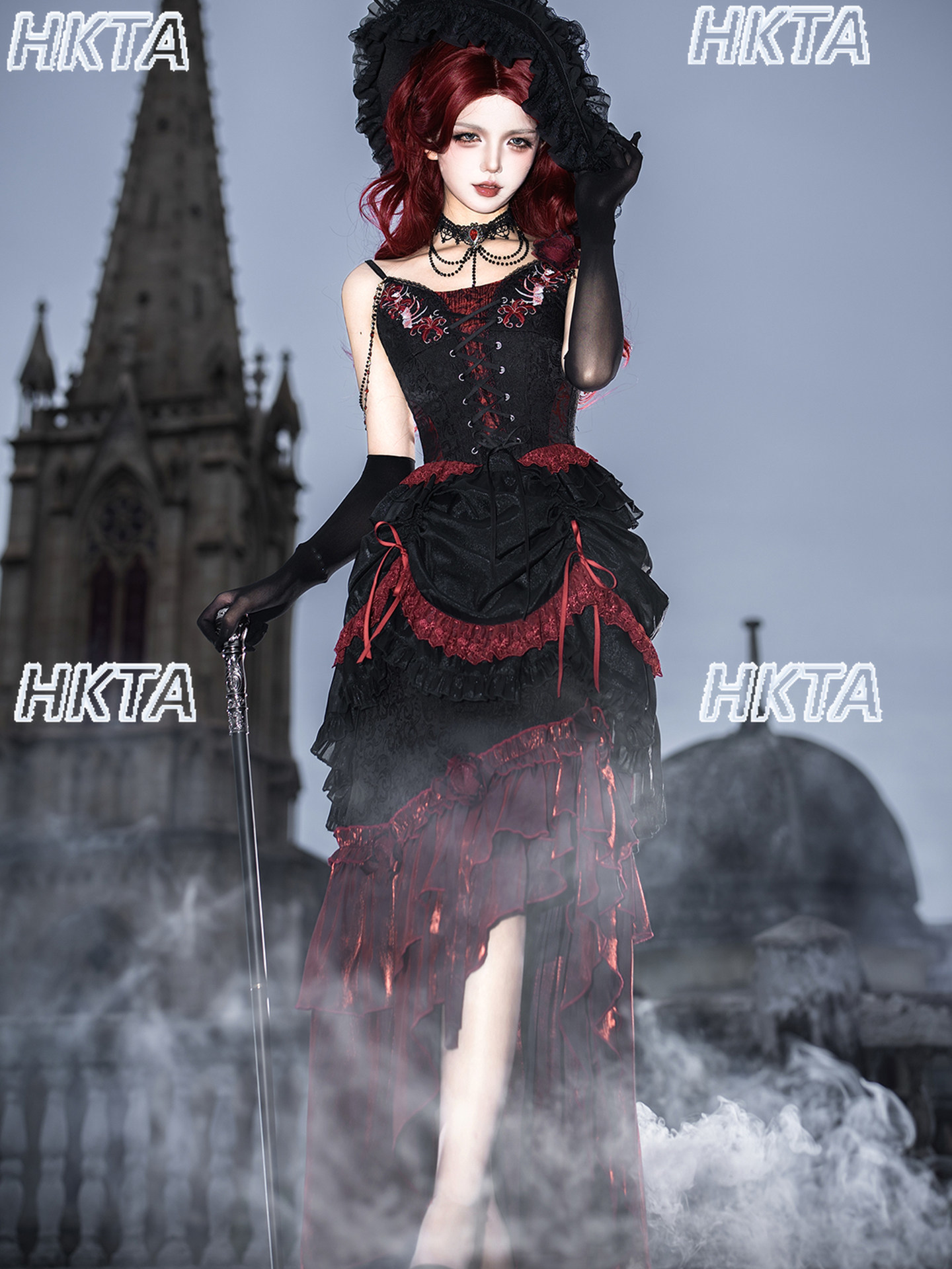 ชุดเดรสสีแดงสไตล์วินเทจโกธิค Y - Embroidery Vest บทวิจารณ์และราคา