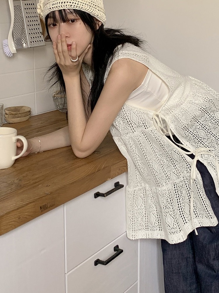 เสื้อกั๊กผู้หญิงปักลายลูกไม้เก - Embroidery Vest บทวิจารณ์และราคา